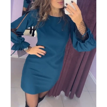 Elamie | Elegantes Minikleid mit Mesh-Ärmeln