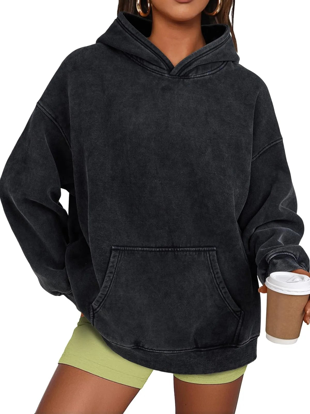 Übergroßer Pullover mit Acid-Wash-Effekt
