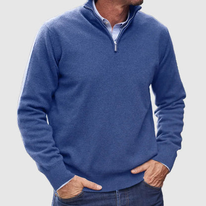 Herren-Pullover mit halbem Reißverschluss – Bequemer klassischer Pullover