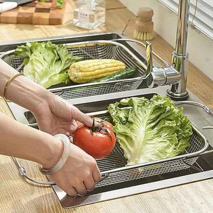 Teleskop-Abtropfkorb aus Edelstahl für Spüle