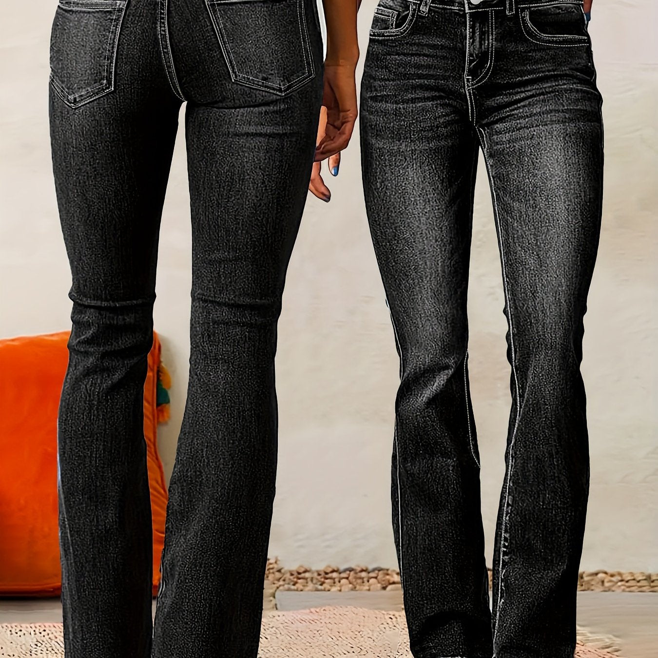 Evarra - Soft-Stretch High-Rise Flared Jeans