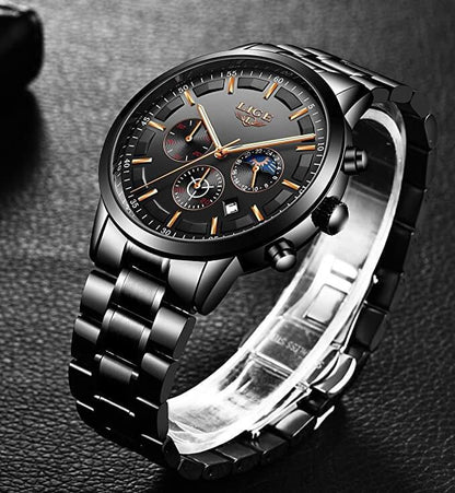 Draven - Mens Military Steel Watch Scratch Resistant Waterproof