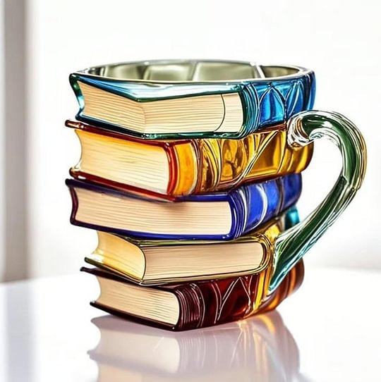 BuchBecher™ / Bemalte Buch-Tasse