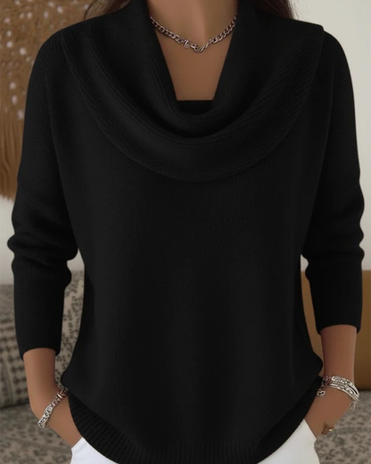 Pullover mit gerafftem Kragen