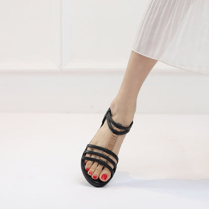 Vintage Bohemian Hollow-Out Flat Comfortable Roman Sandals