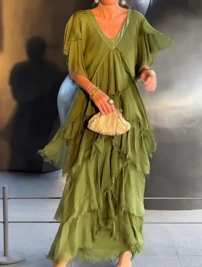 RegalGrace | V-Ausschnitt Maxikleid
