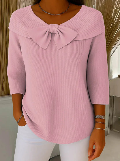 Clara | Pull Élégant avec Nœud en Maille Douce