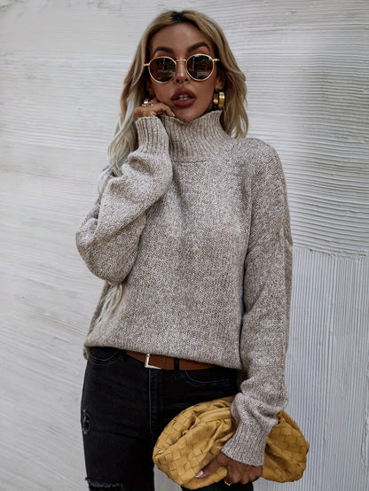 Women's Loose Knit Turtleneck Sweater for Stylish Comfort