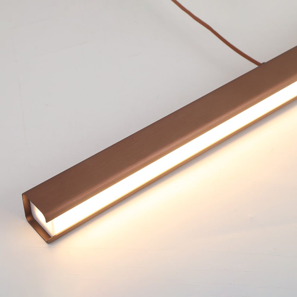 Hanglamp Rechthoekig LED Dimbaar Zwart Bruin Metaal Acryl Eettafel Woonkamer 80-150cm | Restfield