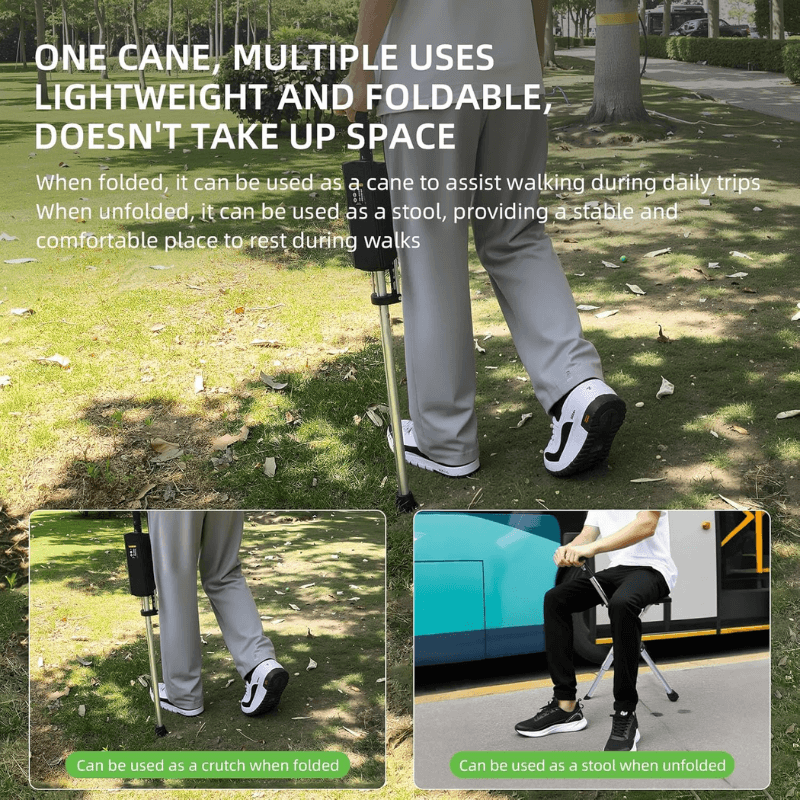 2-IN-1 Folding Walking Stick with Seat 5