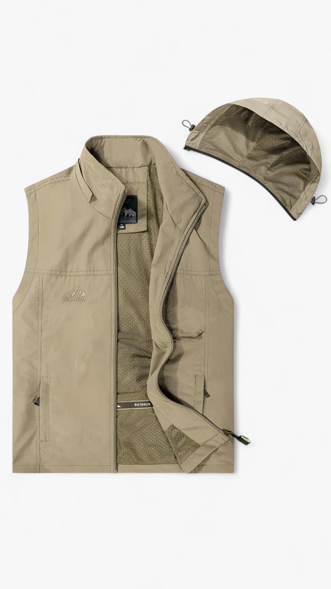 Gilet da pesca traspirante con tasche multiple Uomo - Khaki - fishing vest gilet gilet pesca hiking vest men's top clothes multiple pesca tasche traspirante uomo vests - Concept Palermo