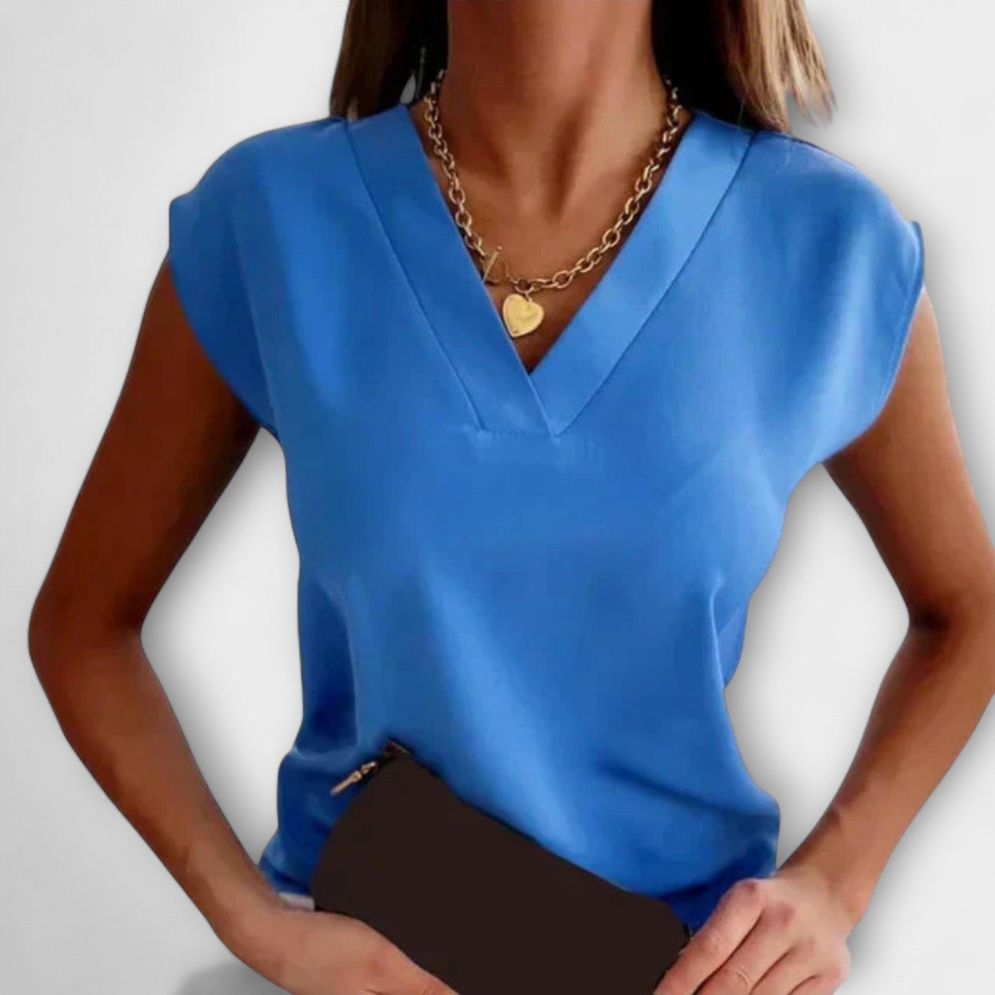 Camisola Verão com Decote em V e Mangas Largas para Mulheres