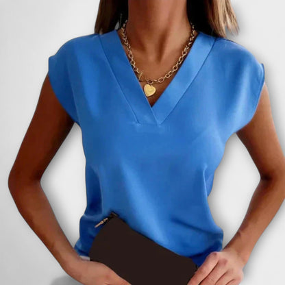 Camisola Verão com Decote em V e Mangas Largas para Mulheres