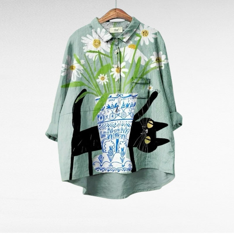 Mireva – Blouse Vintage Vert Doux
