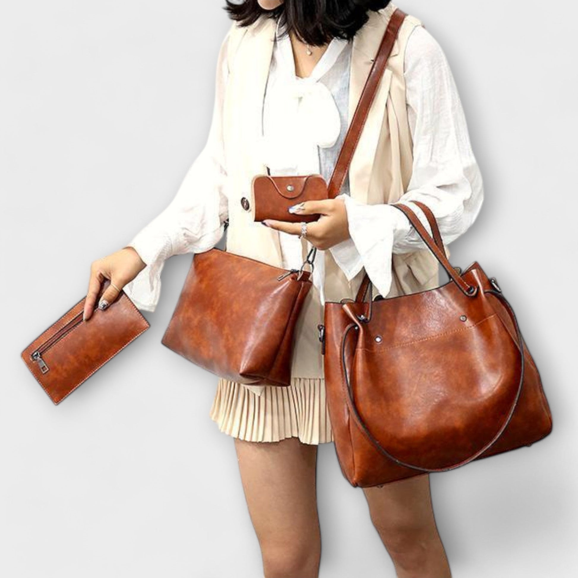 Léora. - 4-Piece Vintage Bag Set