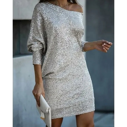 Damen-Partykleid aus Polyester mit Pailletten