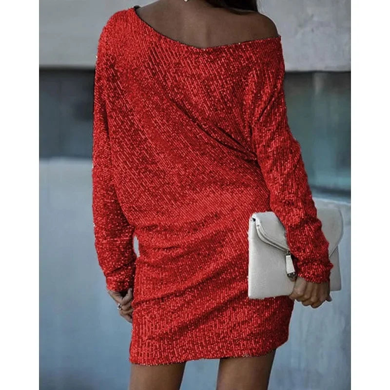 Damen-Partykleid aus Polyester mit Pailletten