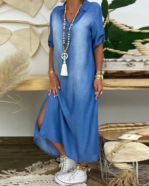 Ibiza | Moodne Denim Maxikleid