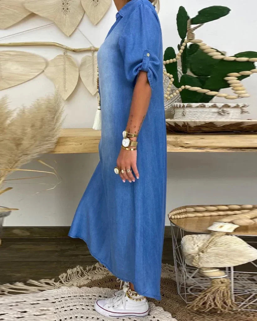 Ibiza | Moodne Denim Maxikleid