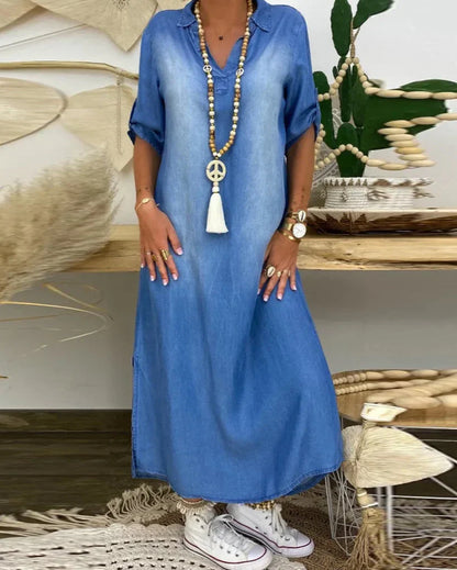 Ibiza | Moodne Denim Maxikleid