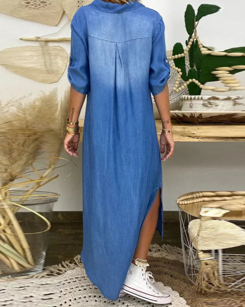 Ibiza | Moodne Denim Maxikleid