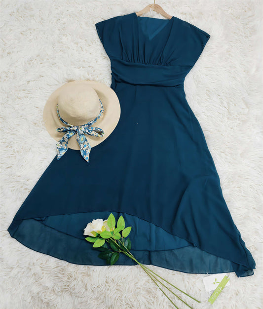 Elegant Midi Klänning i Chiffon för Damer