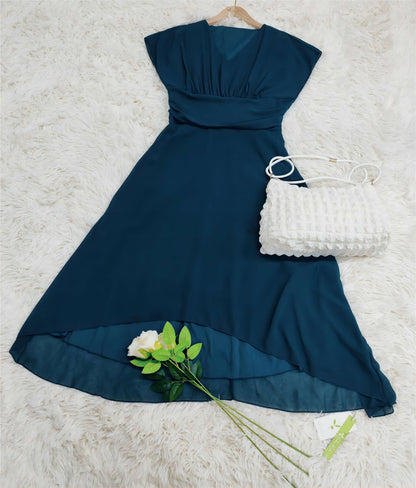 Elegant Midi Klänning i Chiffon för Damer