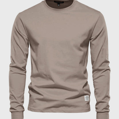 Men’s Long Sleeve Cotton Crew Neck Casual Top