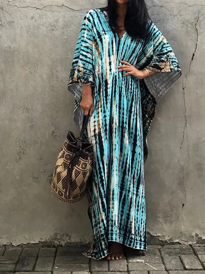 Velora  - Printed Kaftan Maxi Dress