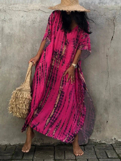 Women’s Caftan Printed Flowing Relaxed Fit Summer Maxi Dress