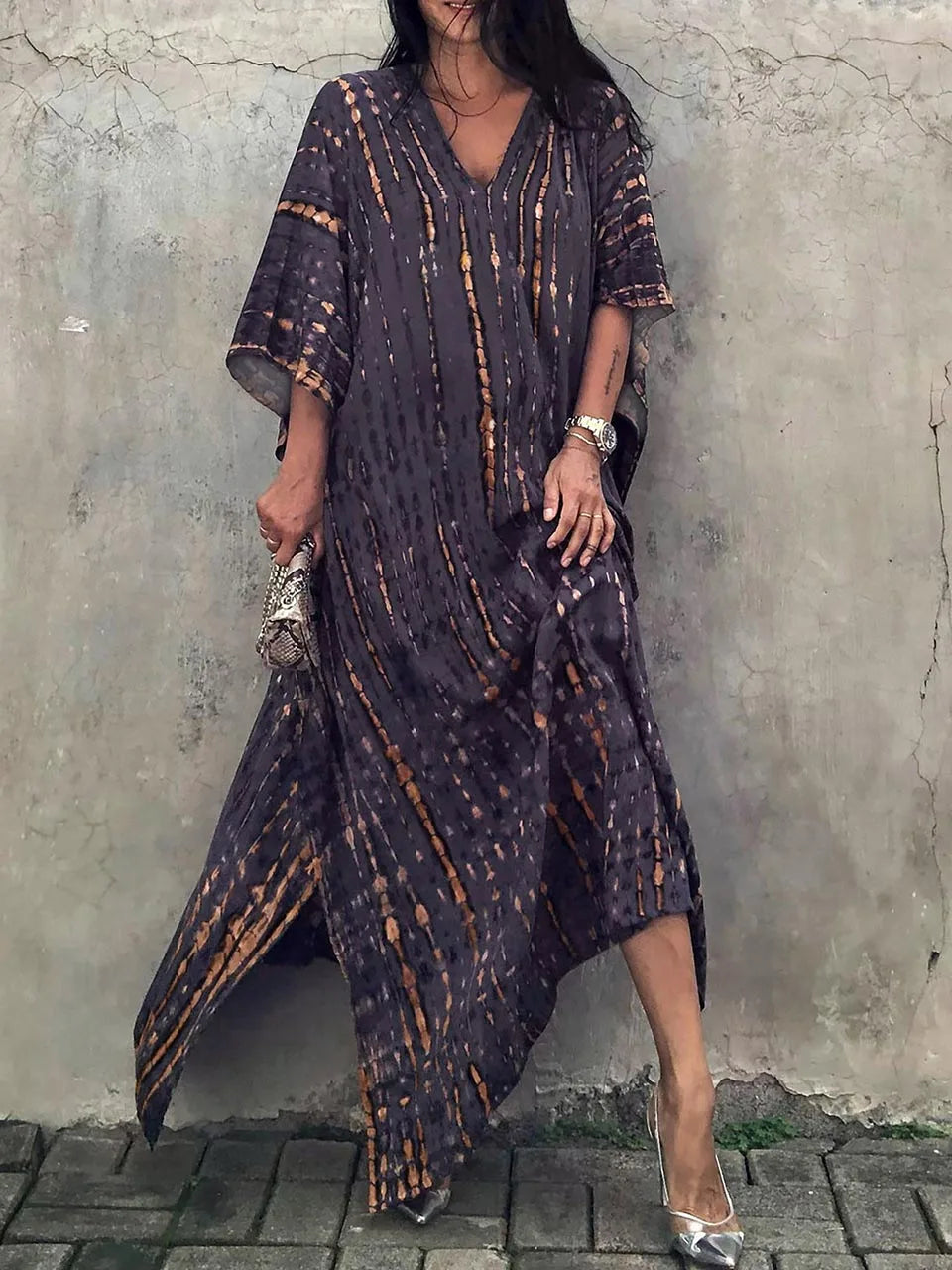 Velora  - Printed Kaftan Maxi Dress