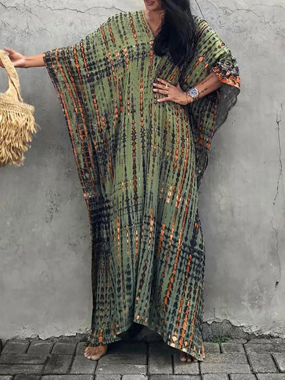 Velora  - Printed Kaftan Maxi Dress