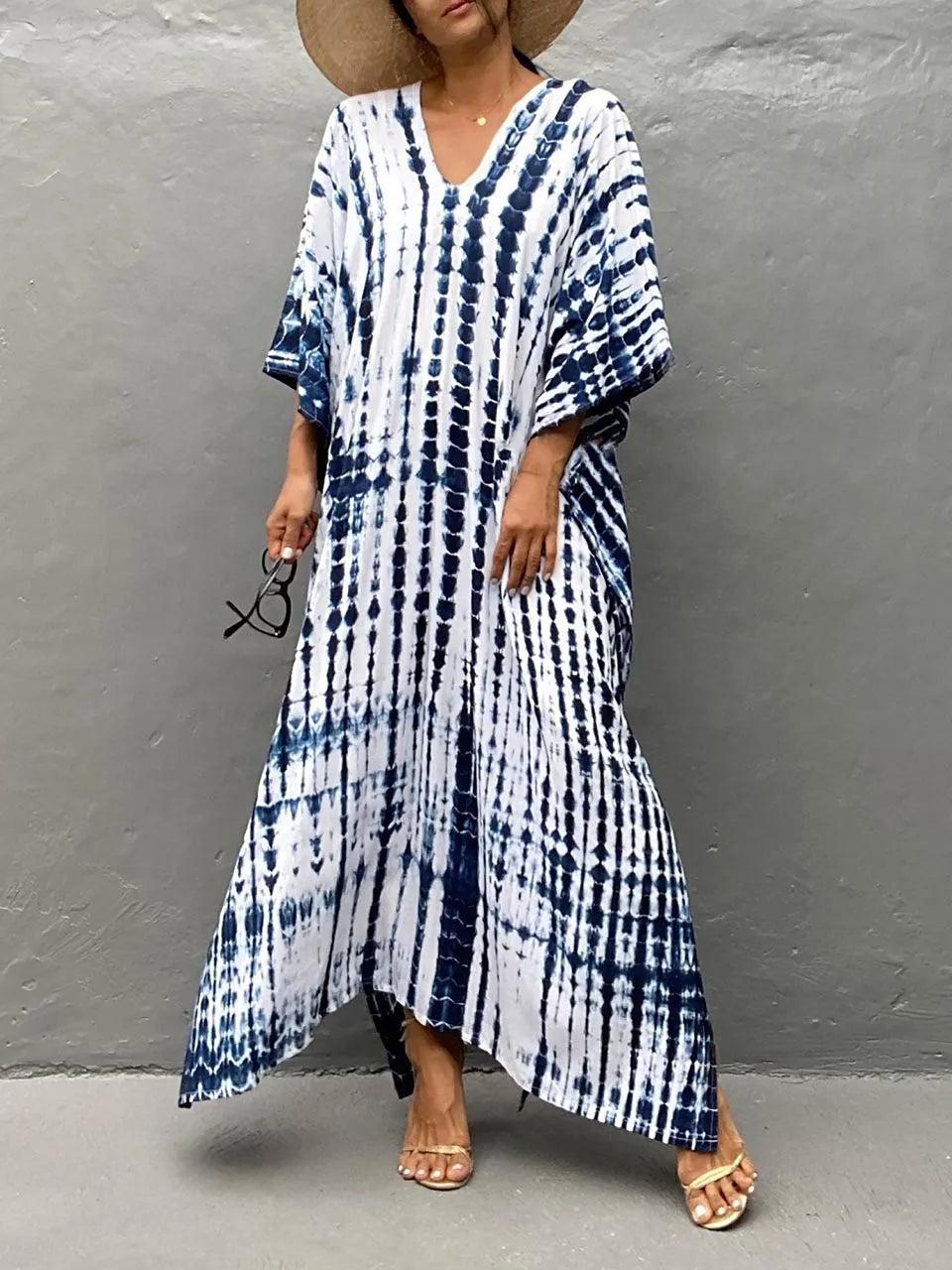 Velora  - Printed Kaftan Maxi Dress