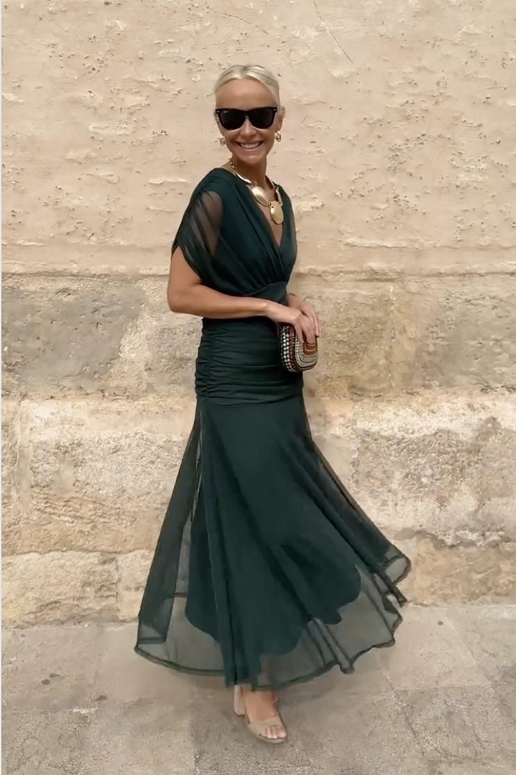 Maxikleid mit V-Ausschnitt für Damen