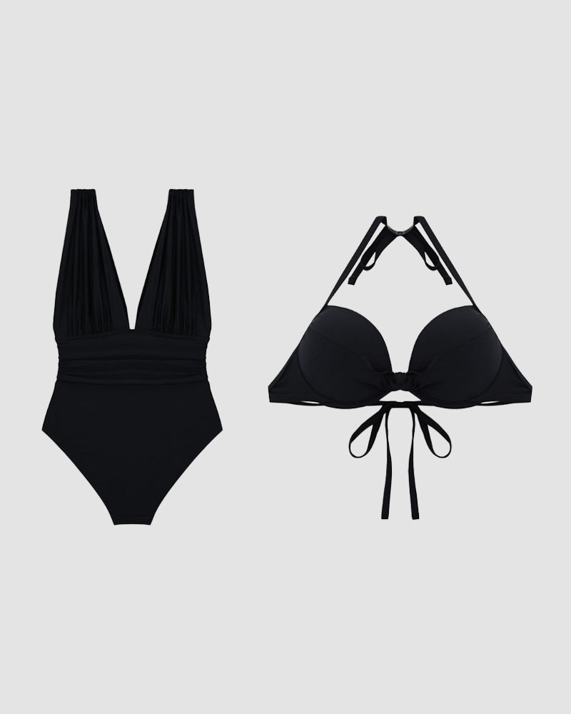 Gabrielle - Maillot de Bain Sculptant de Luxe avec Décolleté V Profond