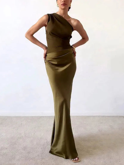 Damen Ein Schulter Abendkleid | Maxi