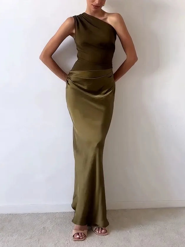 Damen Ein Schulter Abendkleid | Maxi