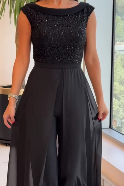 Texturiertes Tüll-Jumpsuit - luxuriöser, müheloser Glamour Damen