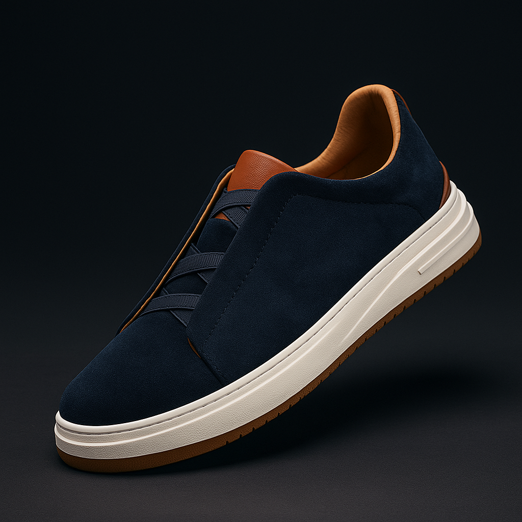Men's Slip-on Trainers Cowhide Sneakers