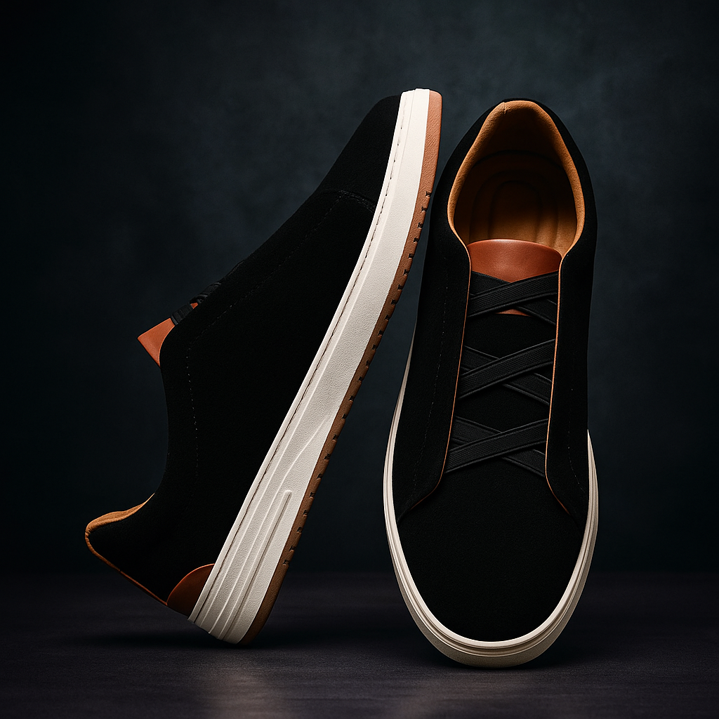 Men's Slip-on Trainers Cowhide Sneakers