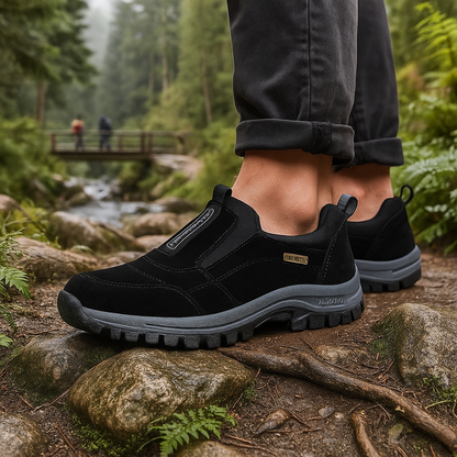 Men's Slip-On Hiking Shoes - Lightweight Sole - Non-Slip Traction