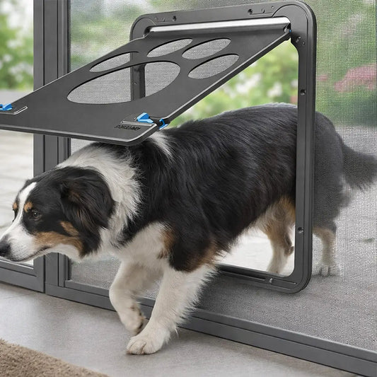 Hundeklappe für Fliegengitter mit Magnet | Sicher & abschließbar