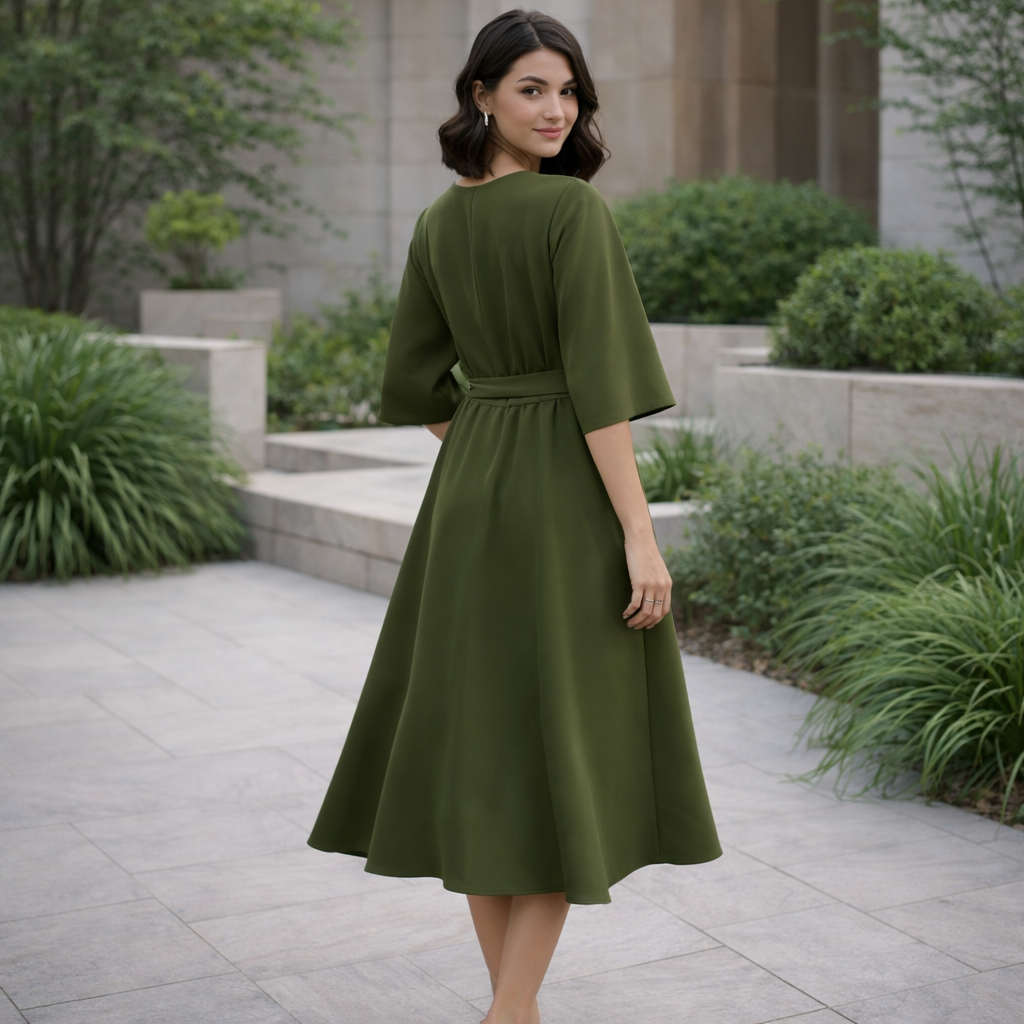 Robe Midi Élégante Paulien | Style Ceinturé et Intemporel