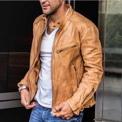 Wetterfeste, vielseitige Lederjacke für Männer