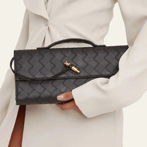 Veron - Leather Woven Clutch