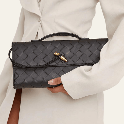 Veron - Leather Woven Clutch