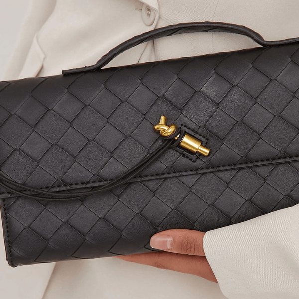 Veron - Leather Woven Clutch