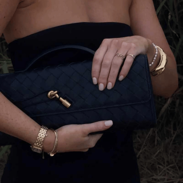 Veron - Leather Woven Clutch