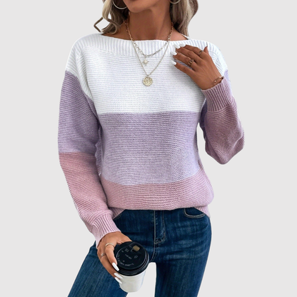 Amelia – Sweter z kolorowymi blokami