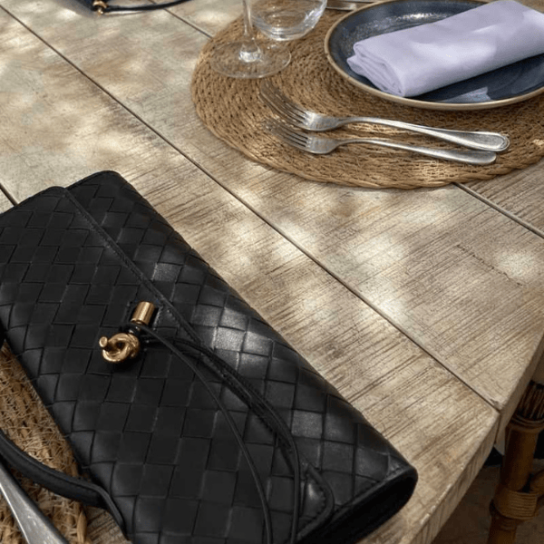 Veron - Leather Woven Clutch